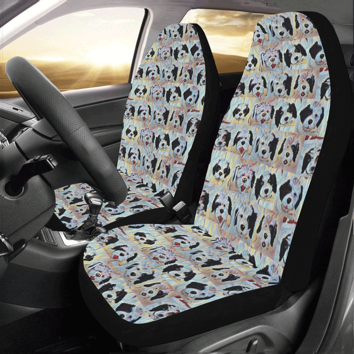 colorworks Puppies -Small Car Seat Covers (Set of 2)