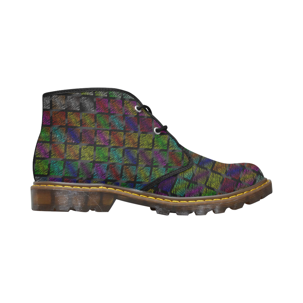 Ripped SpaceTime Stripes Collection Women's Canvas Chukka Boots (Model 2402-1)