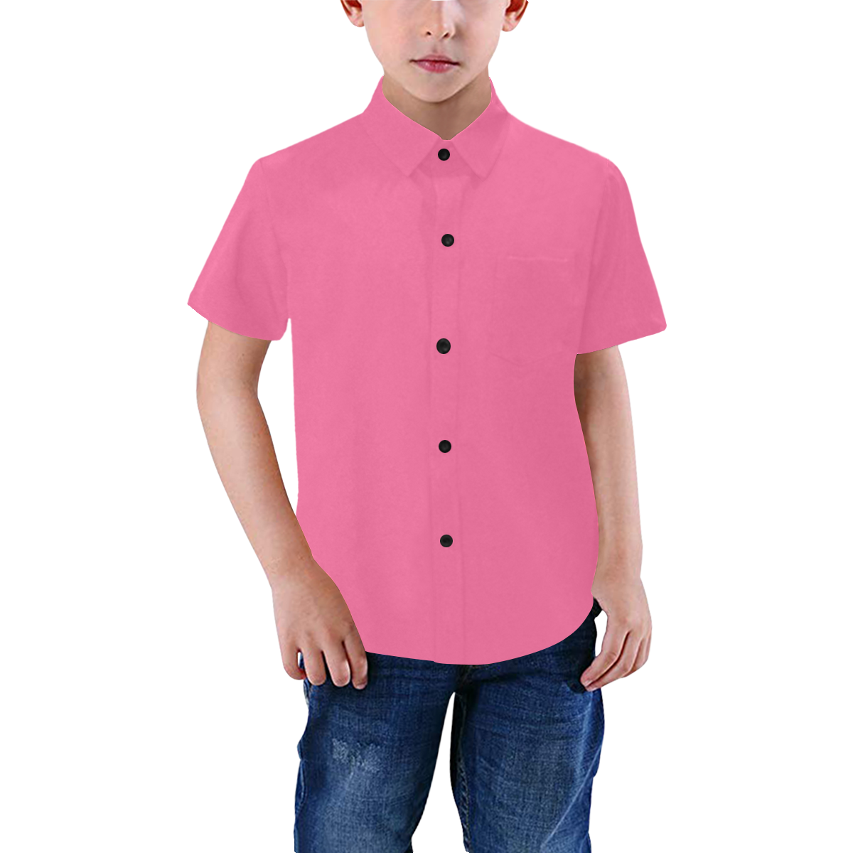 color French pink Boys' All Over Print Short Sleeve Shirt (Model T59)
