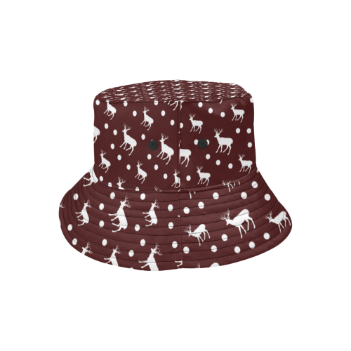 deer dots red All Over Print Bucket Hat