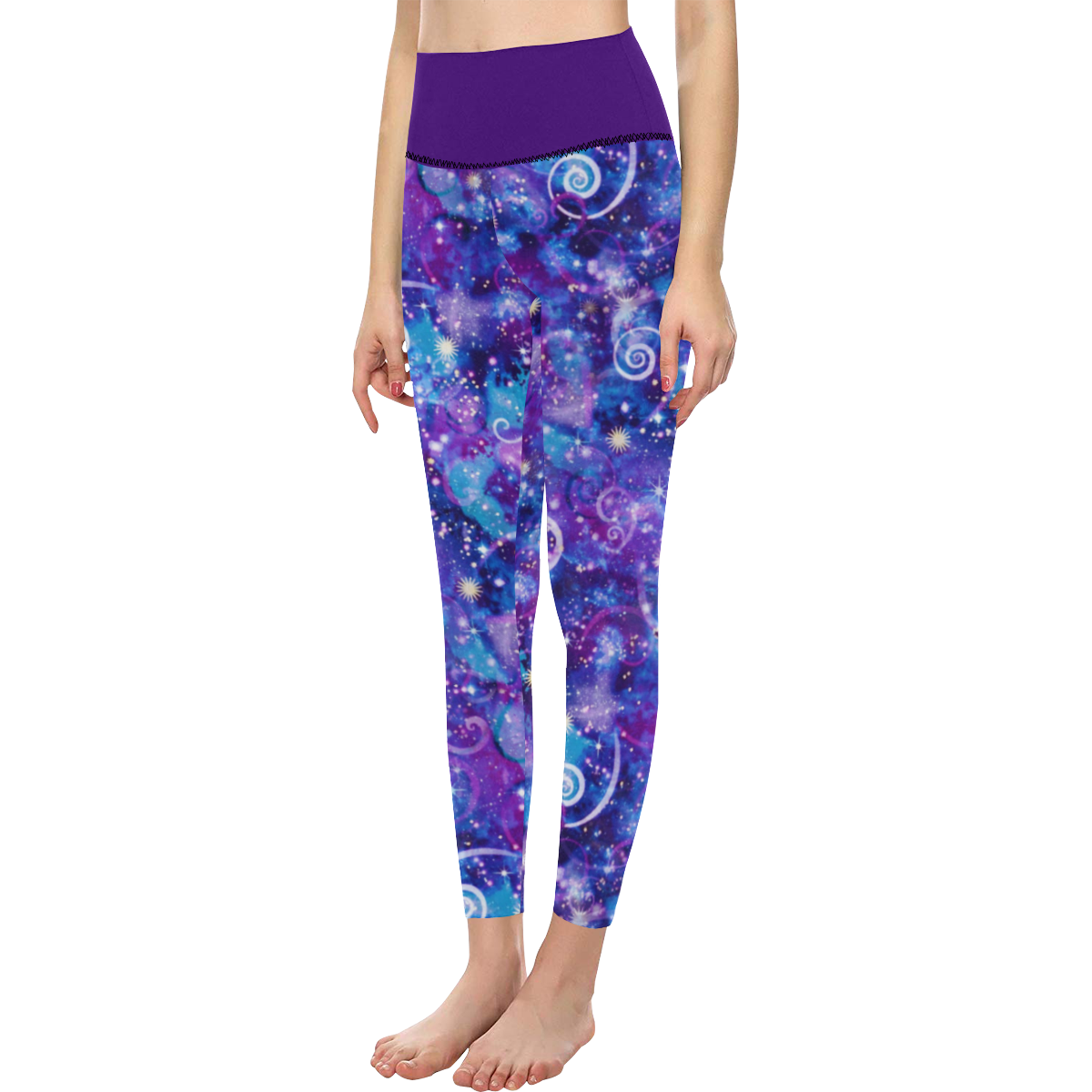 Purple Cosmos Women's All Over Print High-Waisted Leggings (Model L36)