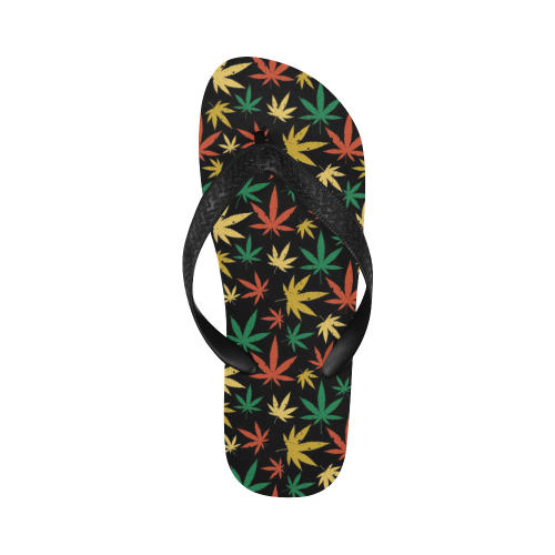 Cannabis Pattern Flip Flops for Men/Women (Model 040)