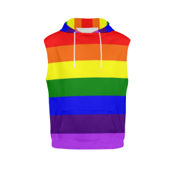 Rainbow Flag (Gay Pride - LGBTQIA+) All Over Print Sleeveless Hoodie for Men (Model H15)