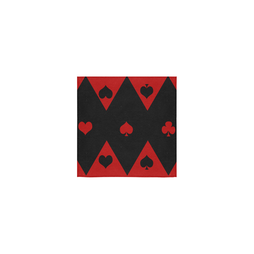 Las Vegas Black Red Play Card Shapes Square Towel 13“x13”