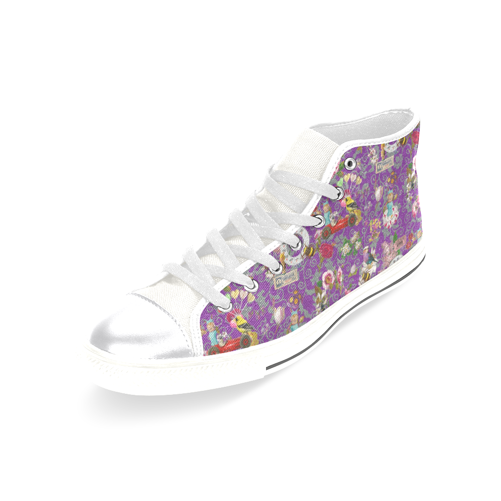 Spring Bank Holiday Women's Classic High Top Canvas Shoes (Model 017)