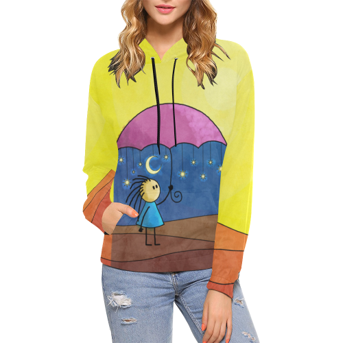 We Only Come Out at Night All Over Print Hoodie for Women (USA Size) (Model H13)