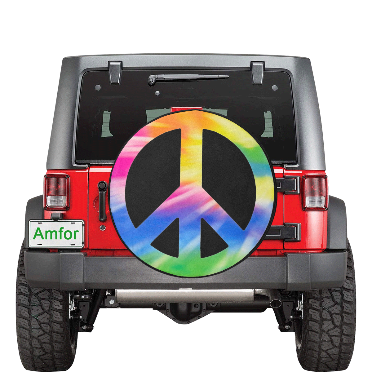 Color Peace Sign 34 Inch Spare Tire Cover
