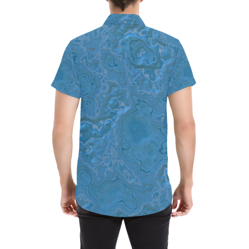 Blue Marble Men's All Over Print Short Sleeve Shirt (Model T53)