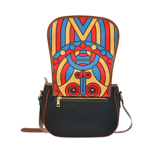 Aztec Maasai Lion Tribal Saddle Bag/Small (Model 1649)(Flap Customization)