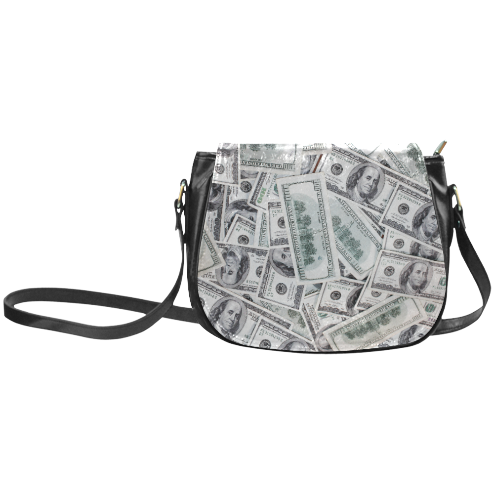 Cash Money / Hundred Dollar Bills Classic Saddle Bag/Large (Model 1648)