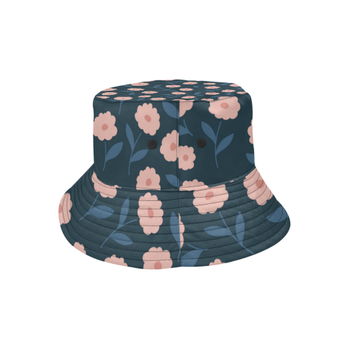 Pink Flowers All Over Print Bucket Hat for Men