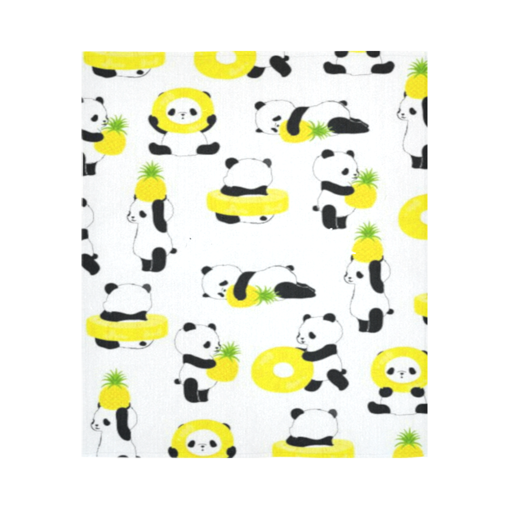 pinapple pandas Cotton Linen Wall Tapestry 51"x 60"