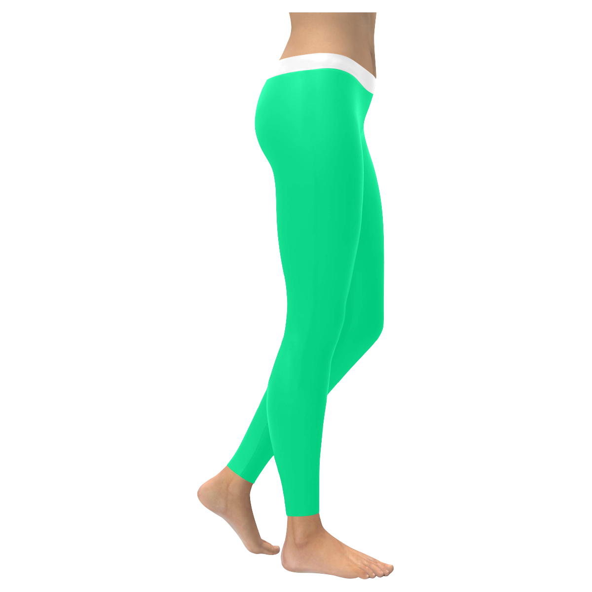 Japanese Sunset House Women's Medium Spring Green Yoga & Sports Women's Low Rise Leggings (Invisible Stitch) (Model L05)