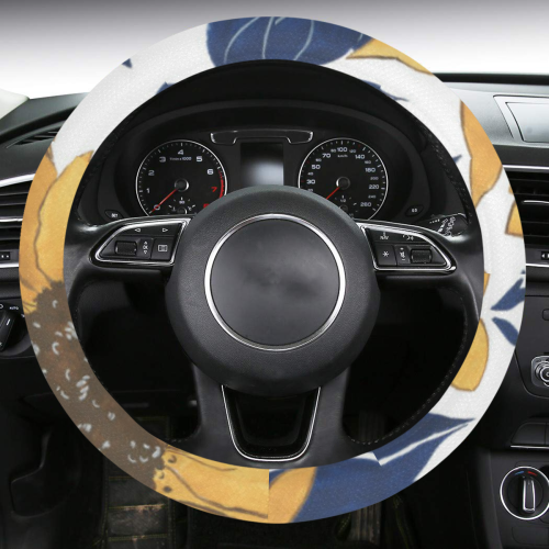 Sunflowers Steering Wheel Cover With Grip Insert Steering Wheel Cover with Anti-Slip Insert