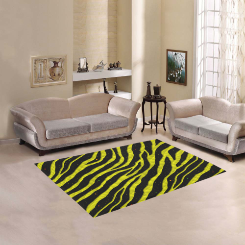 Ripped SpaceTime Stripes - Yellow Area Rug 5'3''x4'