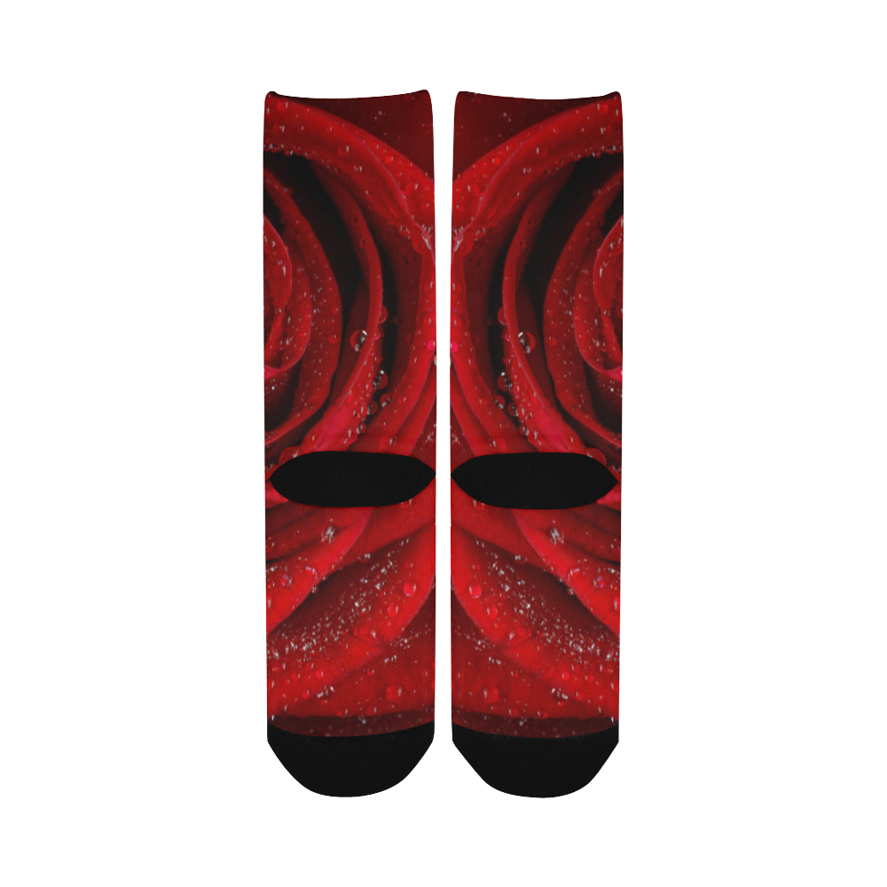 Red rosa Women's Custom Socks