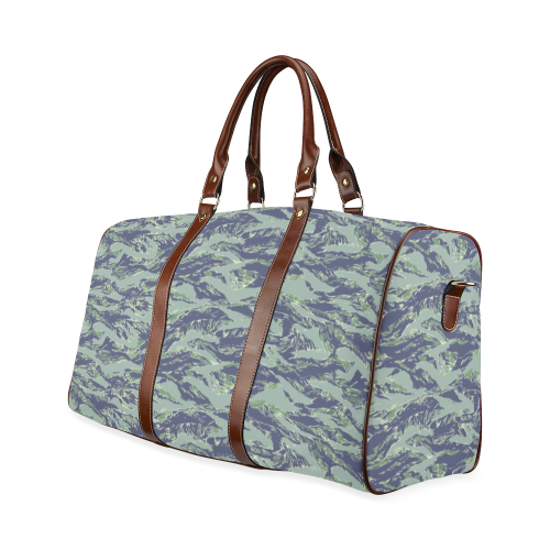 Jungle Tiger Stripe Green Camouflage Waterproof Travel Bag/Large (Model 1639)