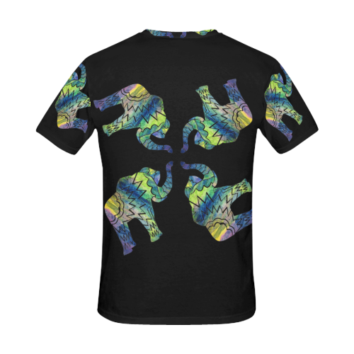Patchwork Elephant Spiral Men's T-Shirt All Over Print T-Shirt for Men (USA Size) (Model T40)