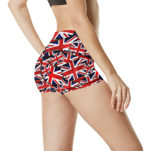 Union Jack British UK Flag Women's All Over Print Yoga Shorts (Model L17)