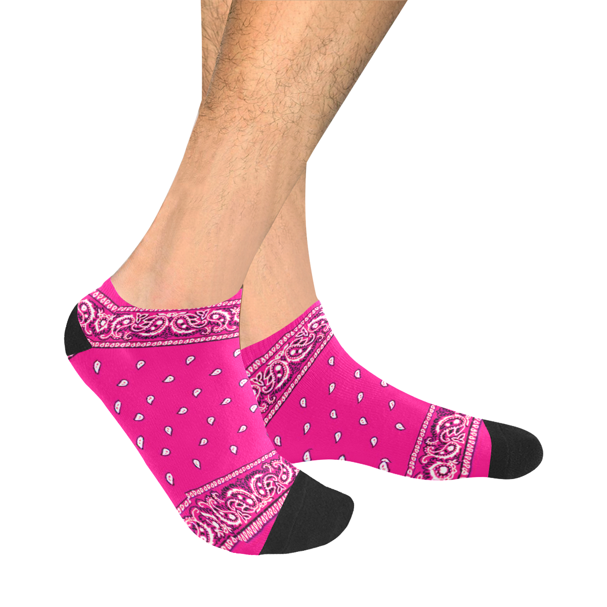 KERCHIEF PATTERN PINK Men's Ankle Socks
