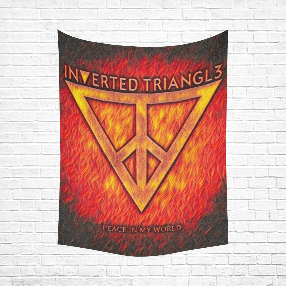 Occult Inverted Triangle Flame Black Light Cotton Linen Wall Tapestry 60"x 80"