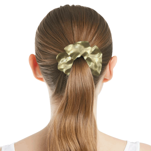 Gold Metallic All Over Print Hair Scrunchie