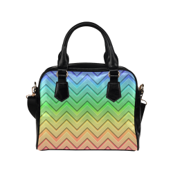 Rainbow Chevrons Shoulder Handbag (Model 1634)