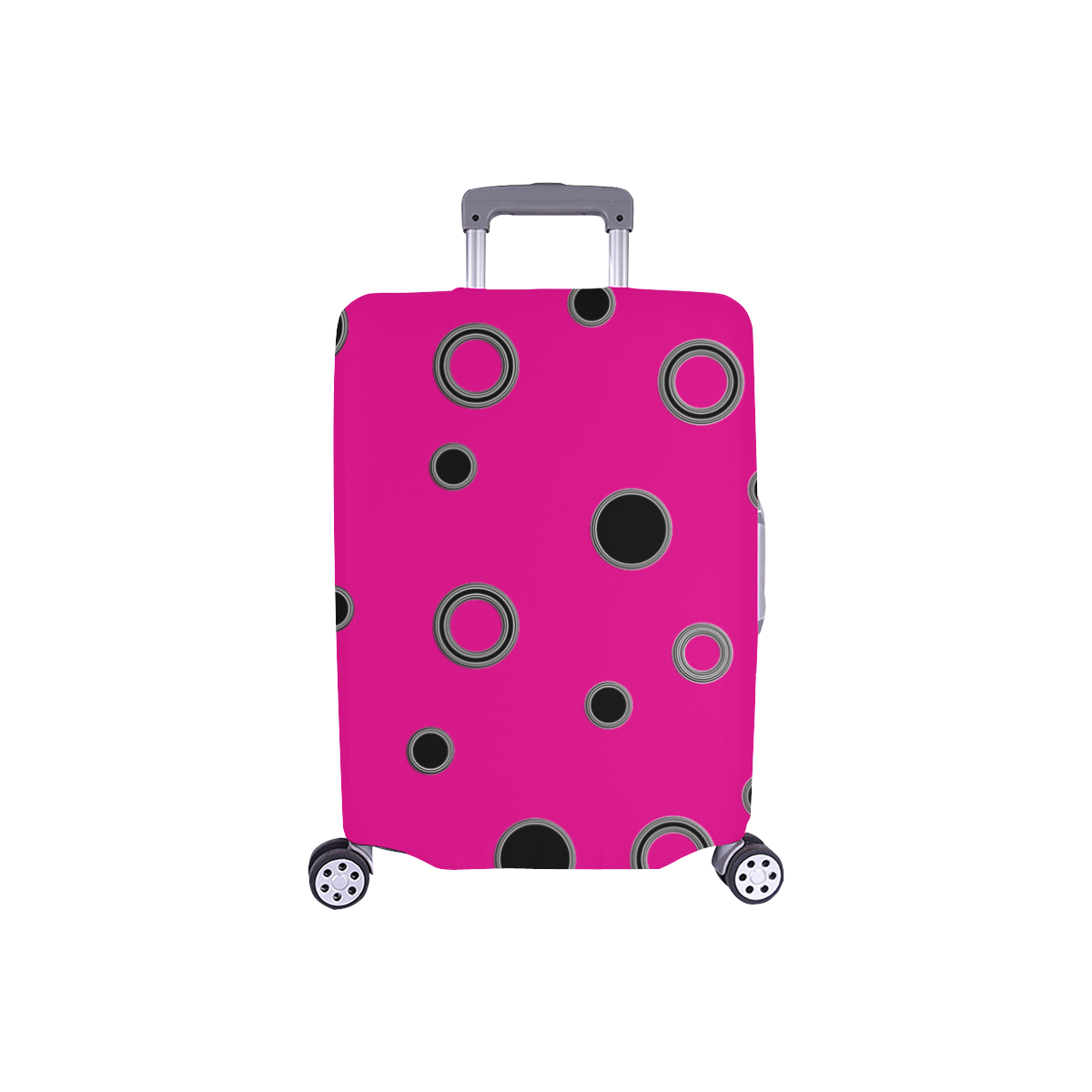 Black Polka Dots Luggage Cover/Small 18"-21"