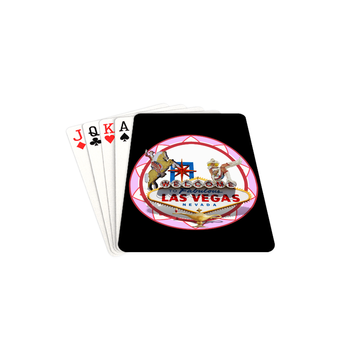 LasVegasIcons Poker Chip - Pink on Black Playing Cards 2.5"x3.5"