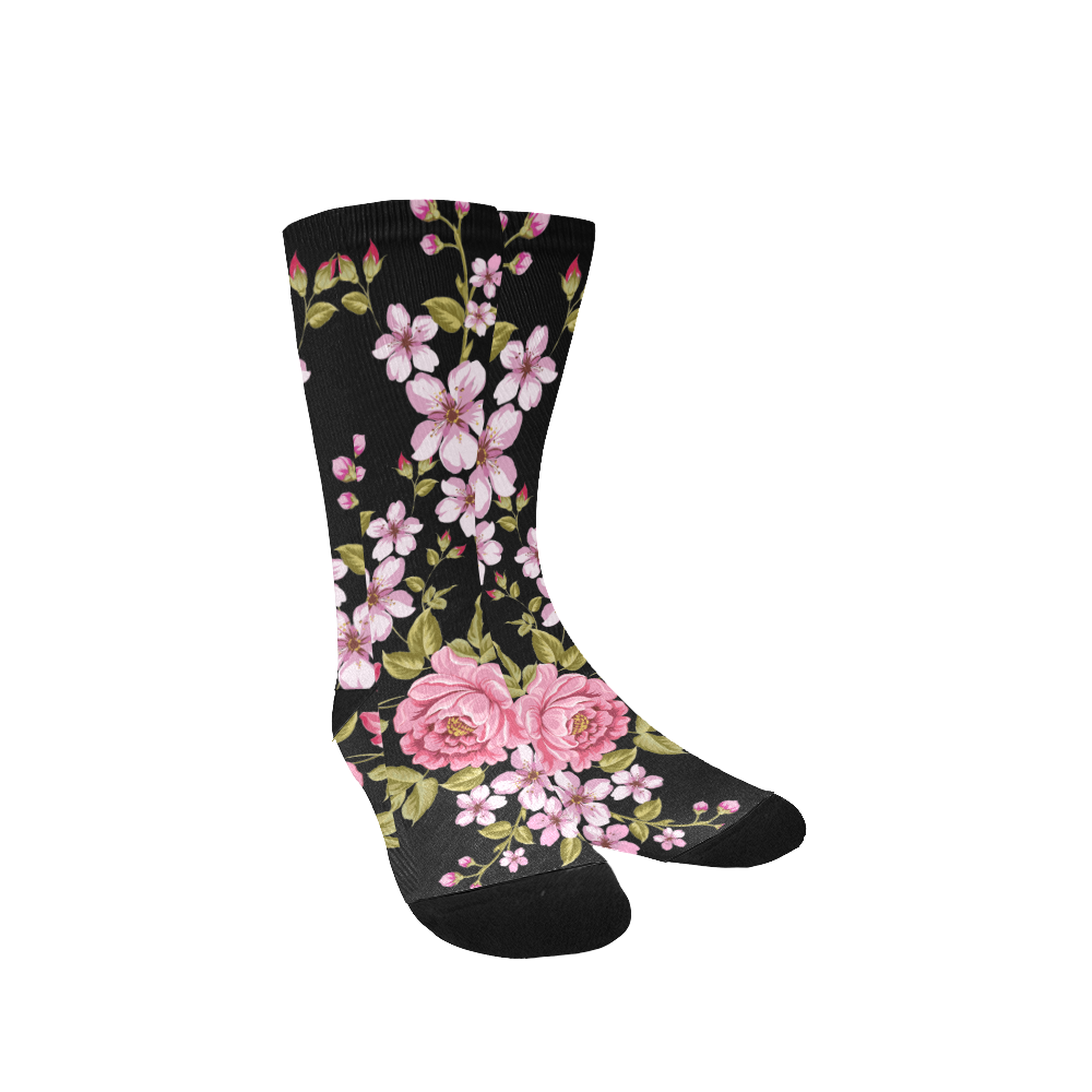 Pure Nature - Summer Of Pink Roses 1 Women's Custom Socks