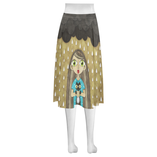 We Love Rain Mnemosyne Women's Crepe Skirt (Model D16)