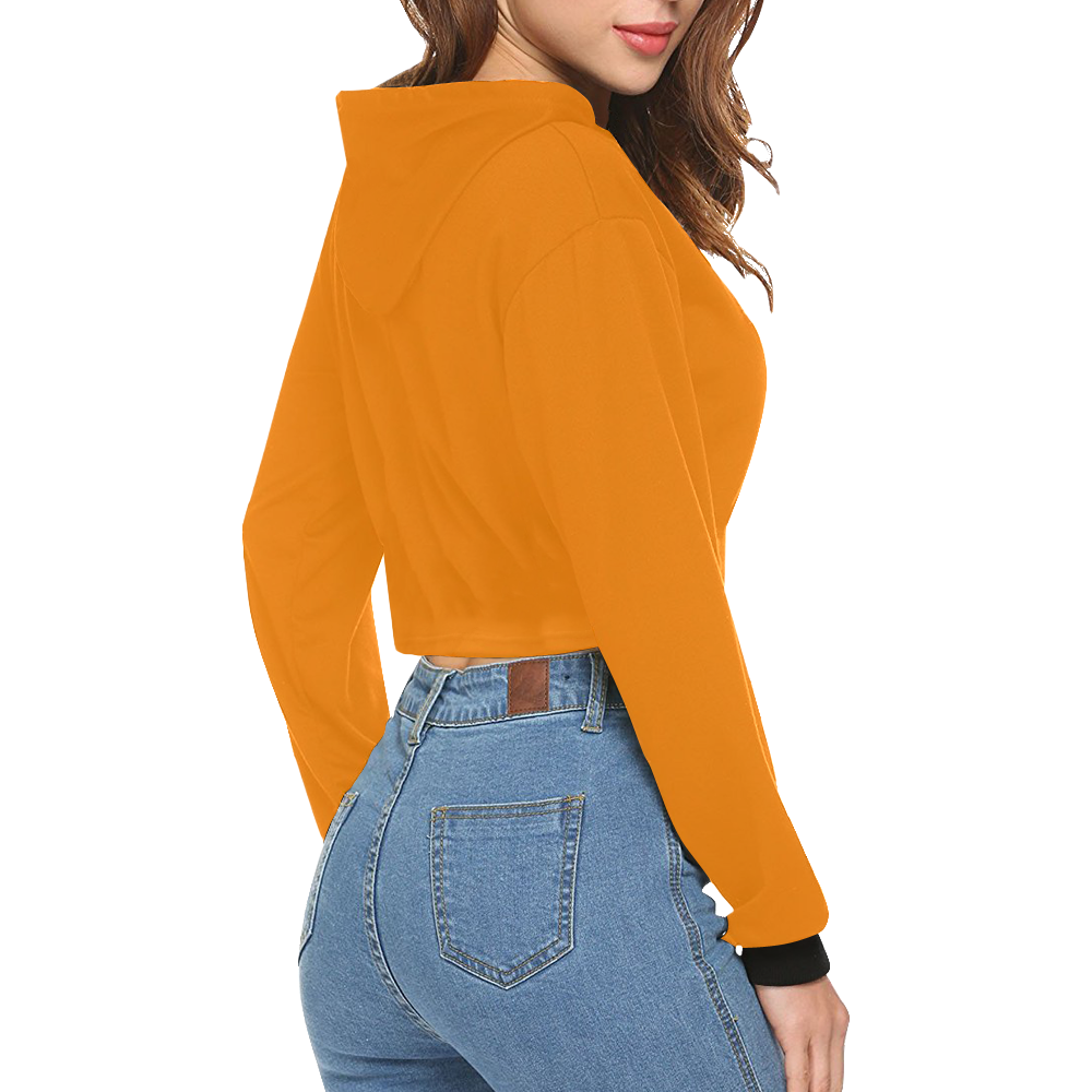 color UT orange All Over Print Crop Hoodie for Women (Model H22)