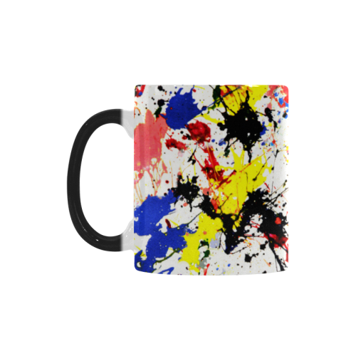 Blue and Red Paint Splatter Custom Morphing Mug (11oz)