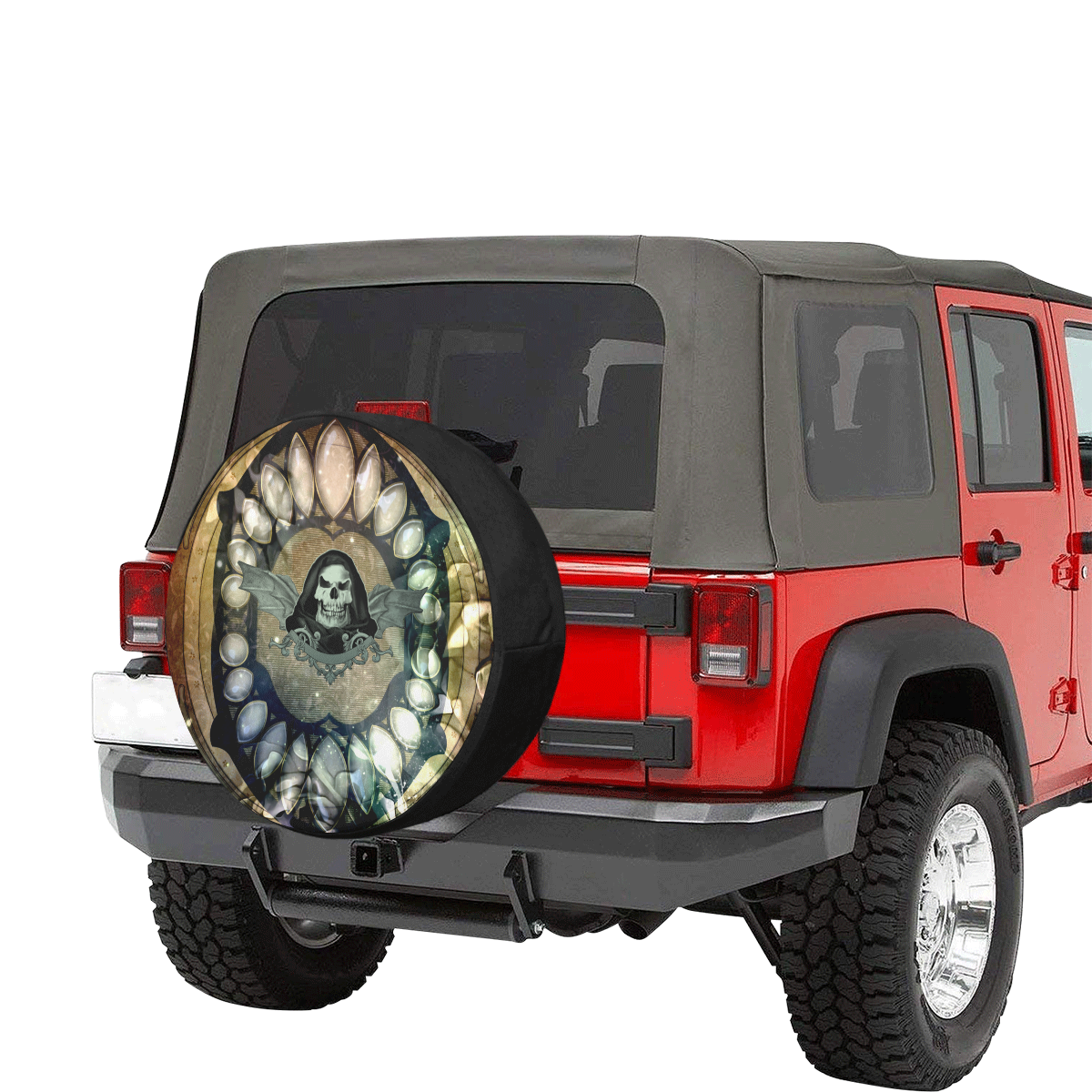 Awesome scary skull 32 Inch Spare Tire Cover