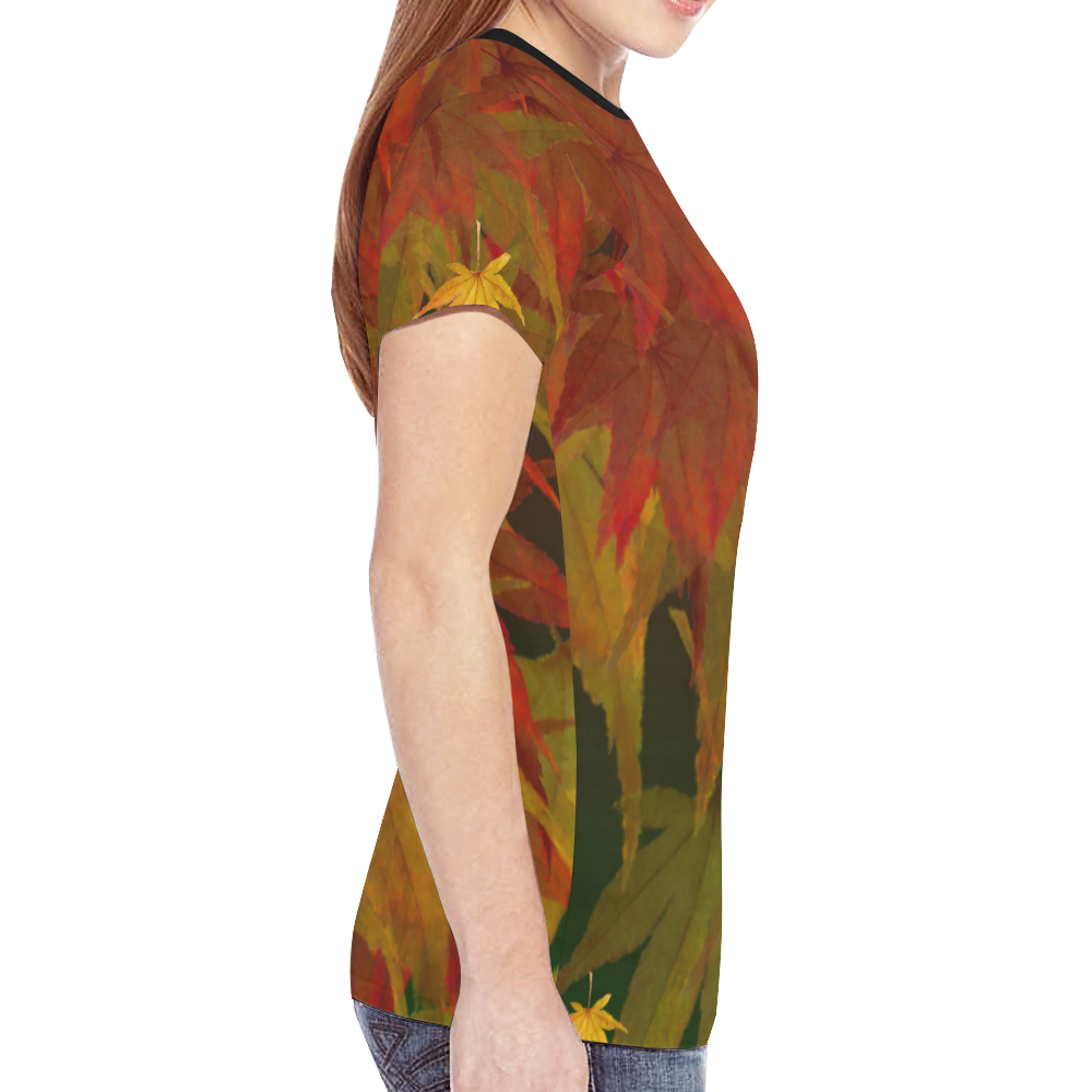 Maple Autumn New All Over Print T-shirt for Women (Model T45)