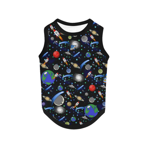 Galaxy Universe - Planets, Stars, Comets, Rockets All Over Print Pet Tank Top