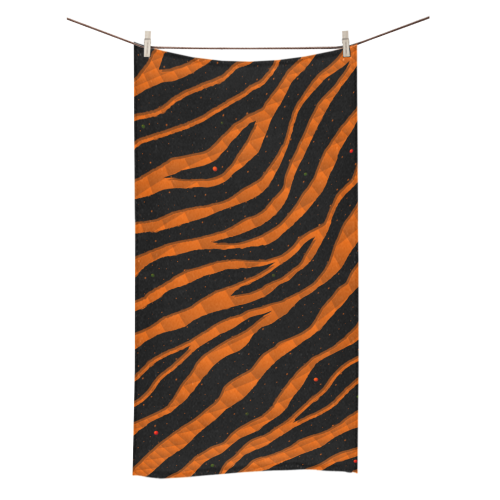 Ripped SpaceTime Stripes - Orange Bath Towel 30"x56"