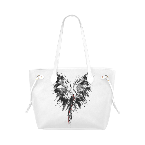 Phoenix - Abstract Painting Bird Black 1 Clover Canvas Tote Bag (Model 1661)