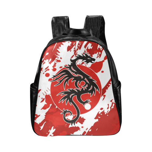 Sun Dragon With Pearl - Brush Strokes 1 Multi-Pockets Backpack (Model 1636)