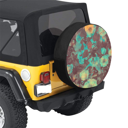 flowers #flowers #pattern 32 Inch Spare Tire Cover