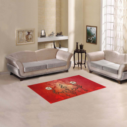 Music clef with floral design Area Rug 2'7"x 1'8‘’