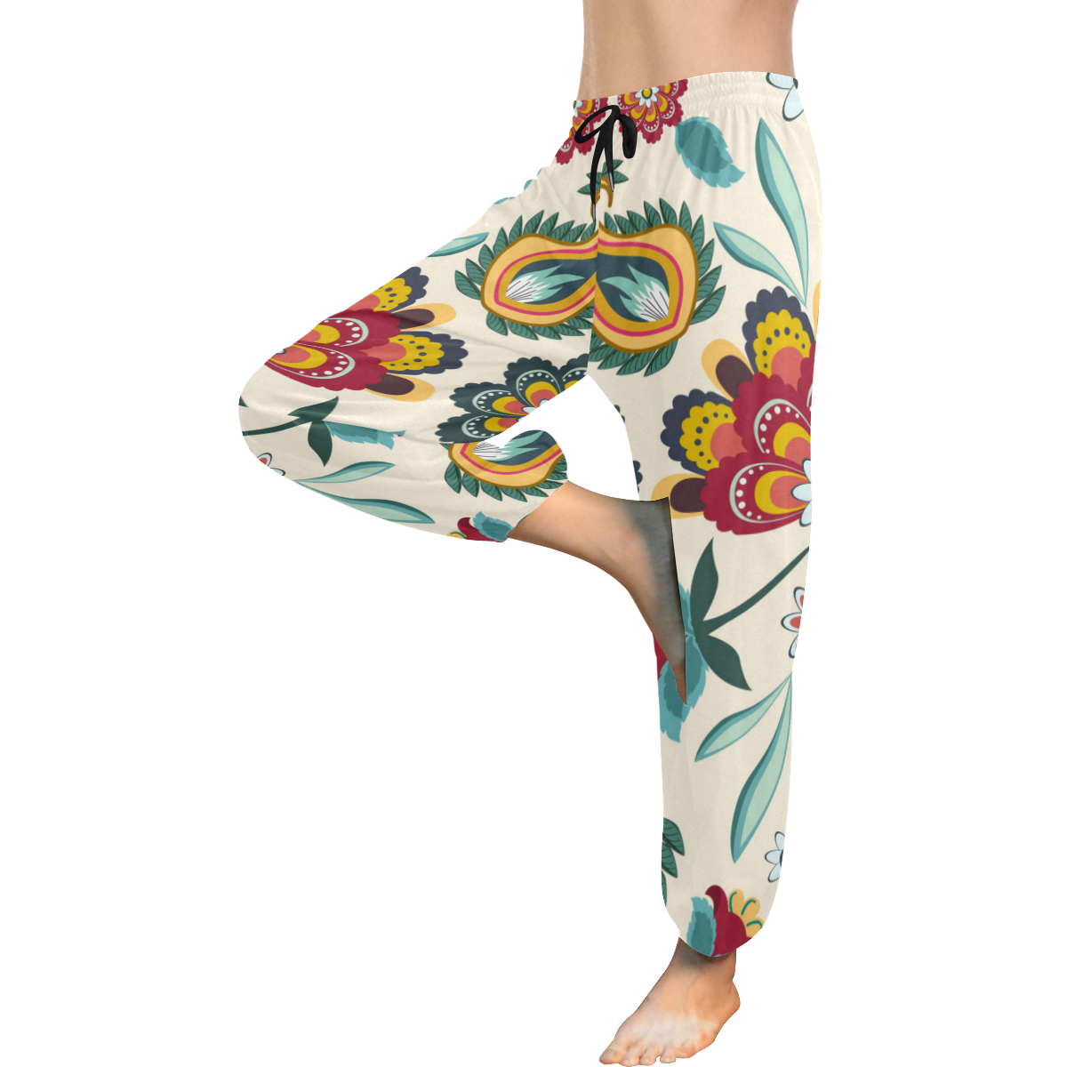 Awesome Batik Floral Women's All Over Print Harem Pants (Model L18)