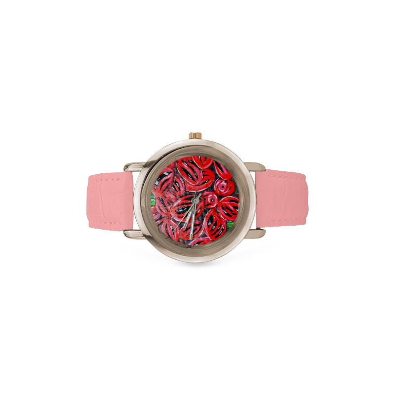 manusartgnd Women's Rose Gold Leather Strap Watch(Model 201)