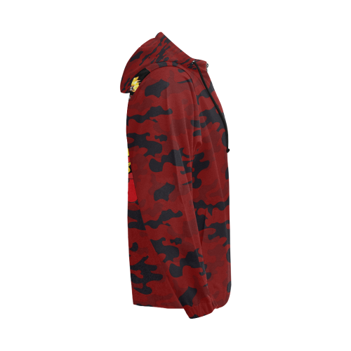 T.N.T Red Camo All Over Print Full Zip Hoodie for Men (Model H14)