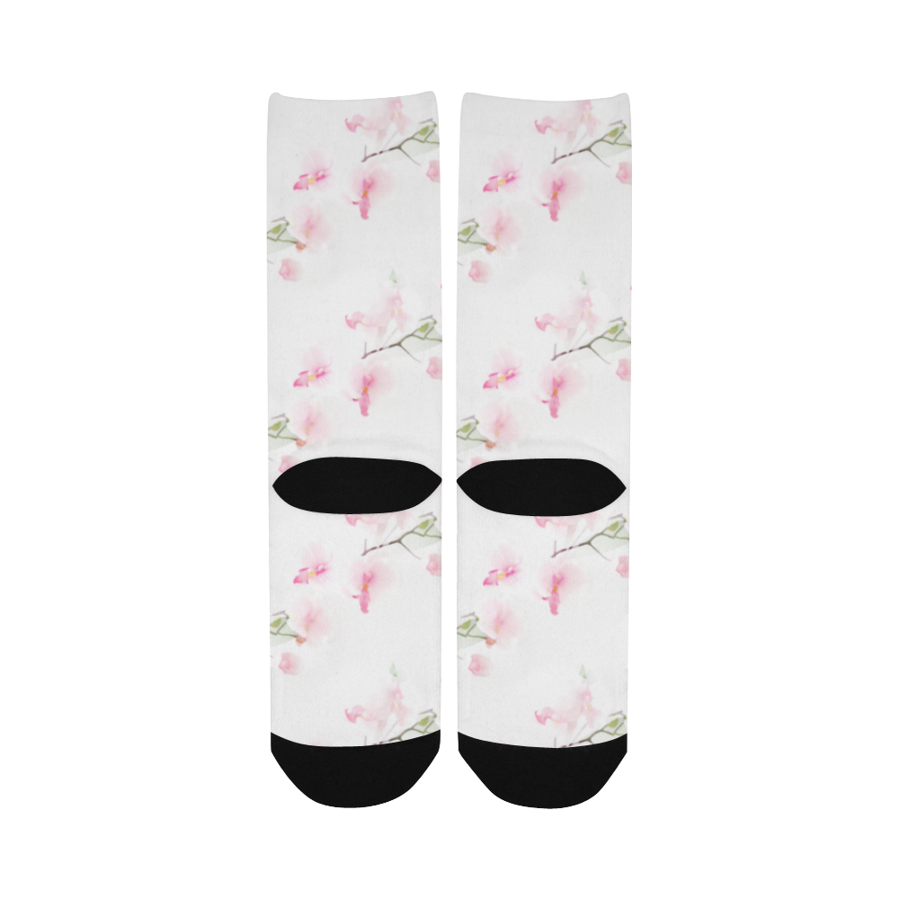 Pattern Orchidées Women's Custom Socks