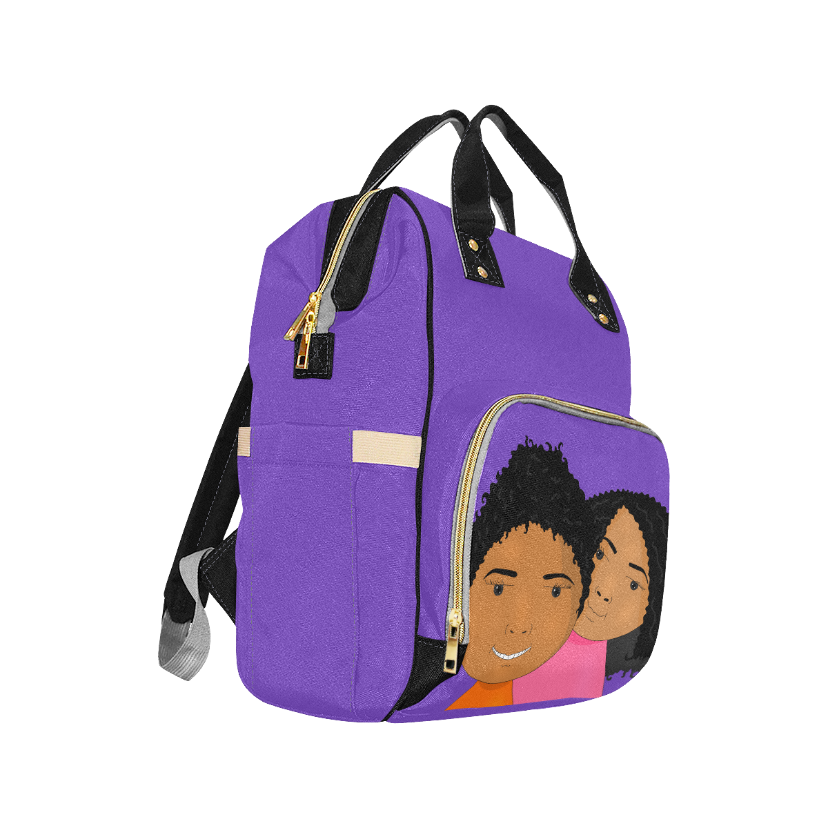 MyNaturalis purple_baby bag Multi-Function Diaper Backpack/Diaper Bag (Model 1688)