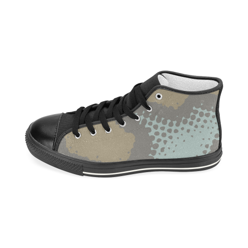 Blue and Brown Camo Men’s Classic High Top Canvas Shoes (Model 017)