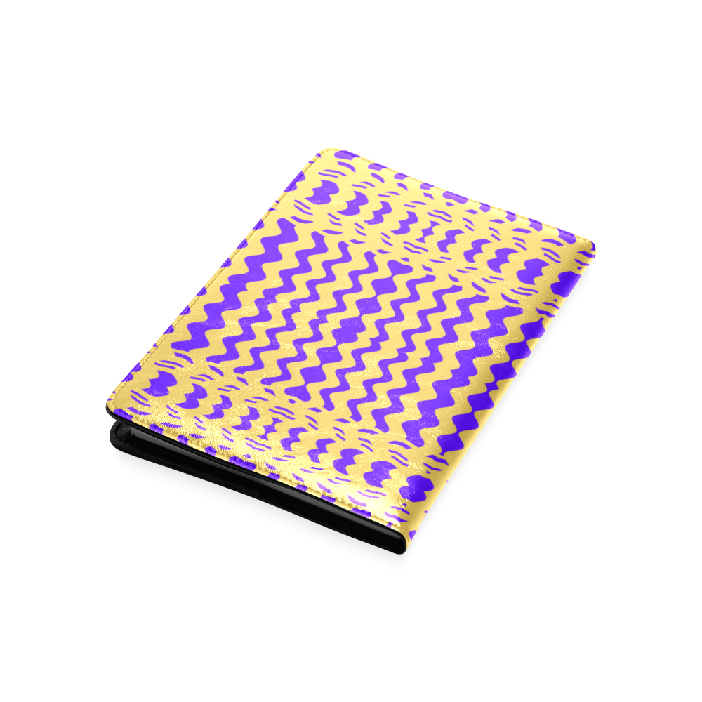 Purple Yellow Modern  Waves Lines Custom NoteBook A5