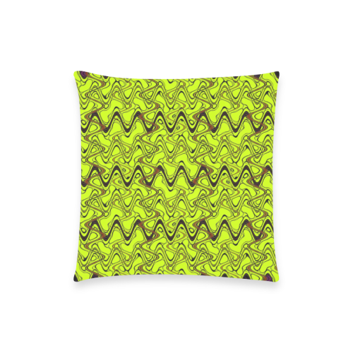Yellow and Black Waves pattern design Custom  Pillow Case 18"x18" (one side) No Zipper