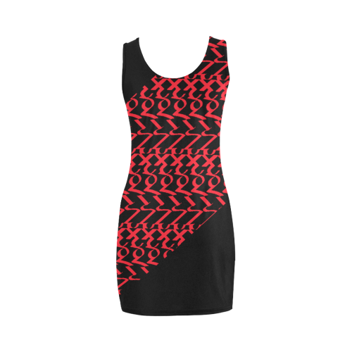 NUMBERS Collection 1234567 Black/Red Flag Medea Vest Dress (Model D06)